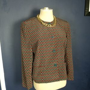 Rena Rowan for Saville Vintage Maroon & Blue Diamo